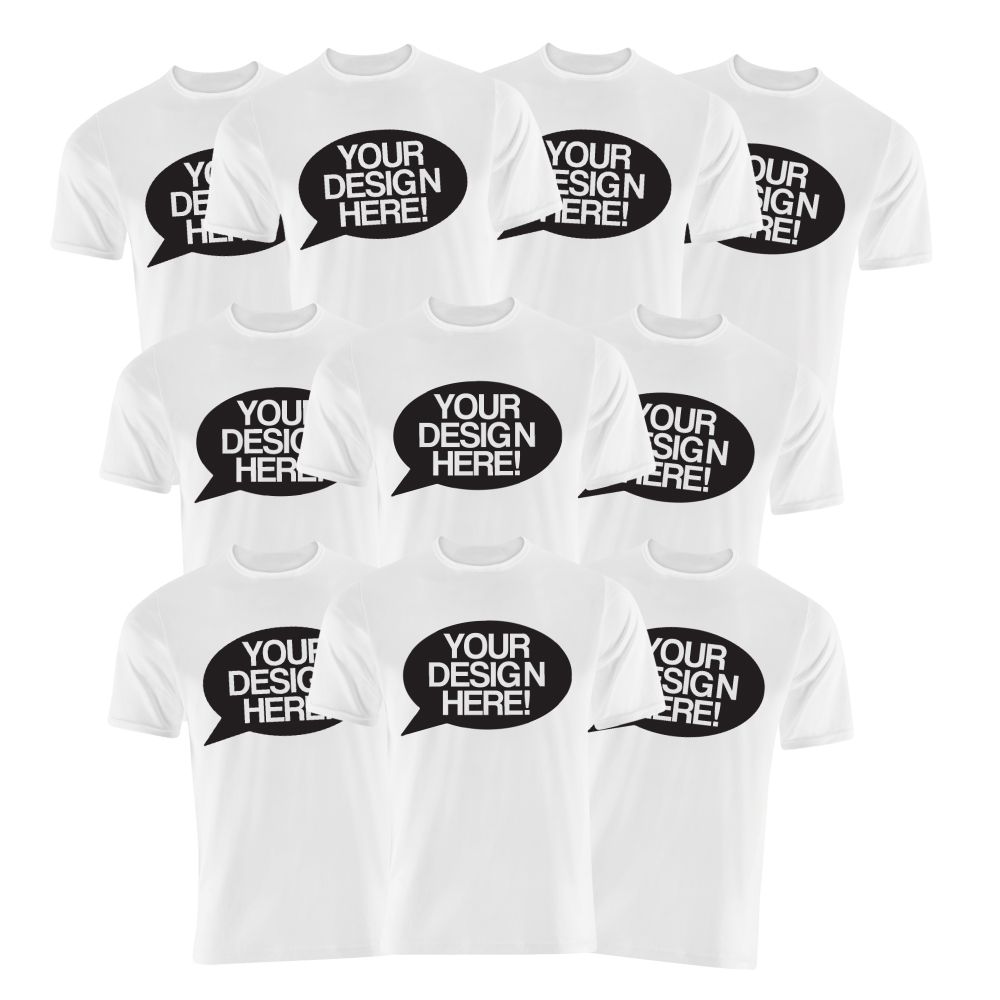10x Printed White T-Shirts